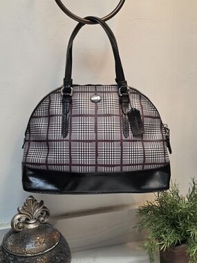 Coach "Peyton Cora Glen" Plaid Dome Satchel Crossbody, "F32841" RARE!